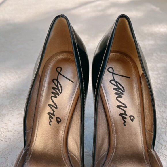 LANVIN SUPER COMFORTABLE LUXURY BEIGE & BLACK 4,5" HEEL SHOES ITALY - Picture 2 of 16